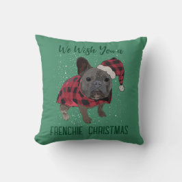 Cojín Decorativo Navidades de Bulldog franceses curiosos perros