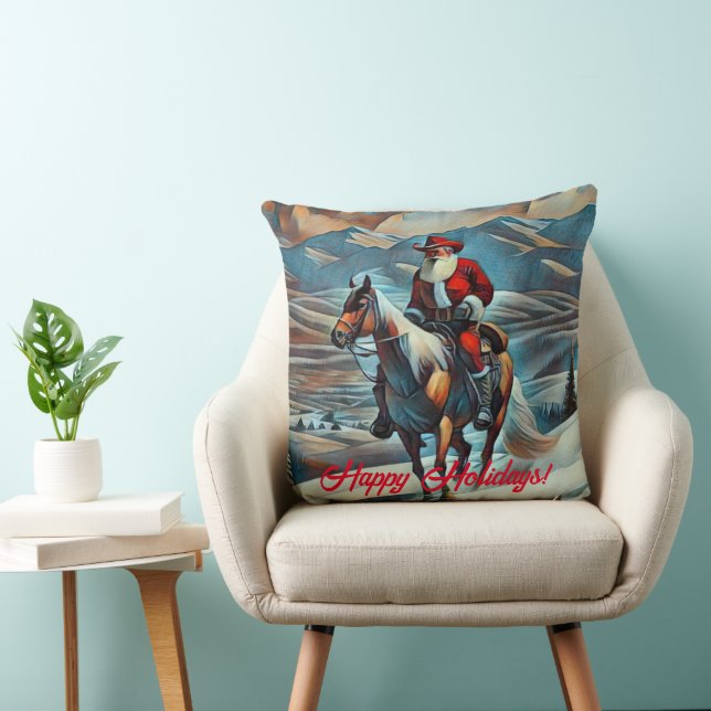 Cojín Decorativo Navidades de caballos de Santa Claus (Silla)