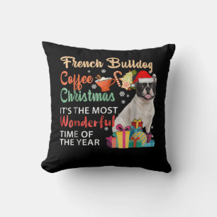 Cojín Decorativo Navidades de café de Bulldog francés es maravillos