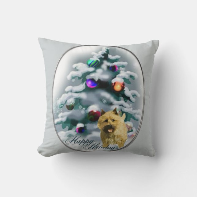 Cojín Decorativo Navidades de Cairn Terrier (Anverso)