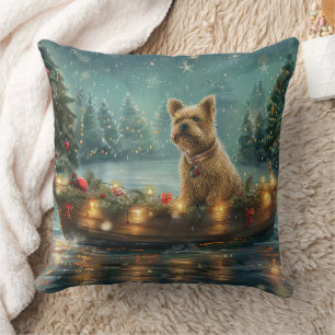 Cojín Decorativo Navidades de Cairn Terrier disfrutan de un viaje f