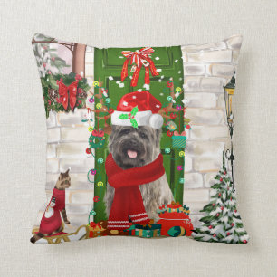 Cojín Decorativo Navidades de Cairn Terrier Dog