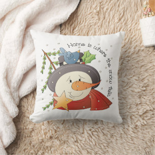 Cojín Decorativo Navidades de campo festivos snowman