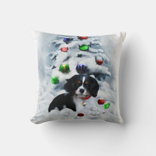 Cojín Decorativo Navidades de Cavalier King Charles Spaniel (Anverso)