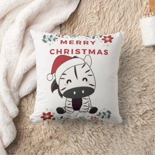 Cojín Decorativo Navidades de cebra Zebras Animales de Invierno