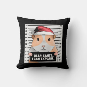 Cojín Decorativo Navidades de cerdo de Guinea Cavy Querido Papá Noe