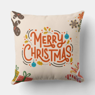 Cojín Decorativo Navidades de color lindo saludo