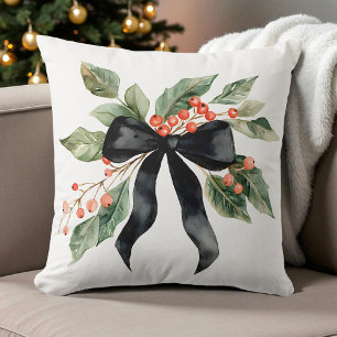 Cojín Decorativo Navidades de color negro de color de agua brotan g