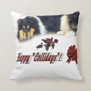 Cojín Decorativo Navidades de colores Collie Tri