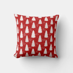 Cojín Decorativo Navidades de copos de nieve y árboles de espárrago