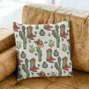 Cojín Decorativo Navidades de Country Western Ivory Cowgirl Howdy
