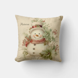 Cojín Decorativo Navidades de Cute Retro Snowman