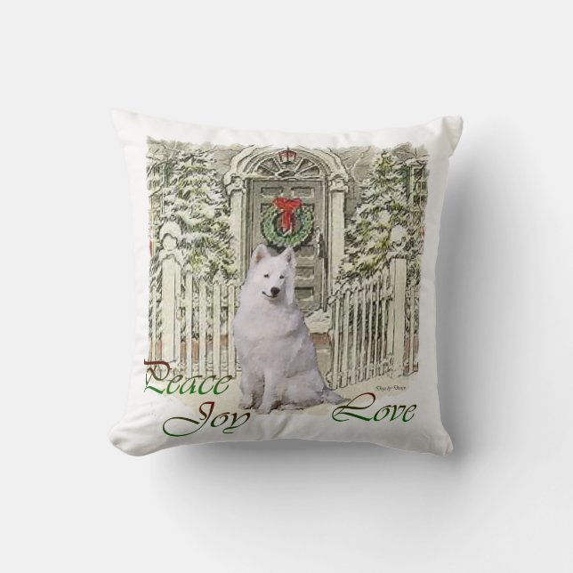 Cojín Decorativo Navidades de Cute Samoyed Lovers (Anverso)