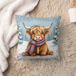 Cojín Decorativo Navidades de Cute Whimsical Highland Cow