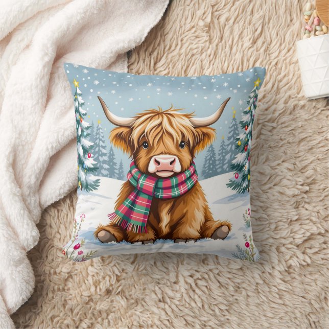 Cojín Decorativo Navidades de Cute Whimsical Highland Cow (Manta)