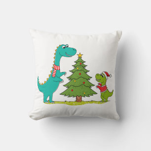 Cojín Decorativo Navidades de dinosaurios