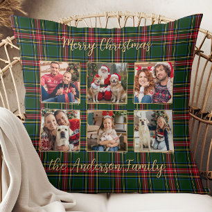 Cojín Decorativo Navidades de familia Personalizado de oro 6 Collag