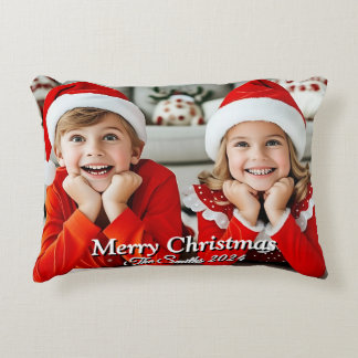 Cojín Decorativo Navidades de fotografía familiar divertidos, educa
