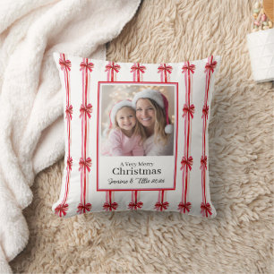Cojín Decorativo Navidades de fotos de arcos rosados y rojos