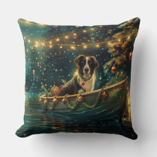 Cojín Decorativo Navidades de Frontera Collie Voyage festivo