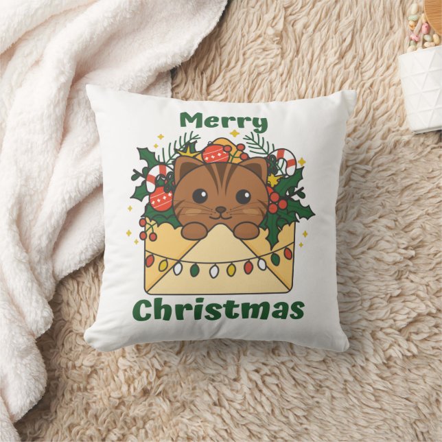Cojín Decorativo Navidades de gato Carta Animales de invierno gatos (Manta)