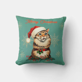 Cojín Decorativo Navidades de gato retro pinup vintage