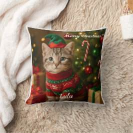 Cojín Decorativo Navidades de gatos cortos estadounidenses personal