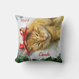 Cojín Decorativo Navidades de gatos de Tabby Naranja personalizado