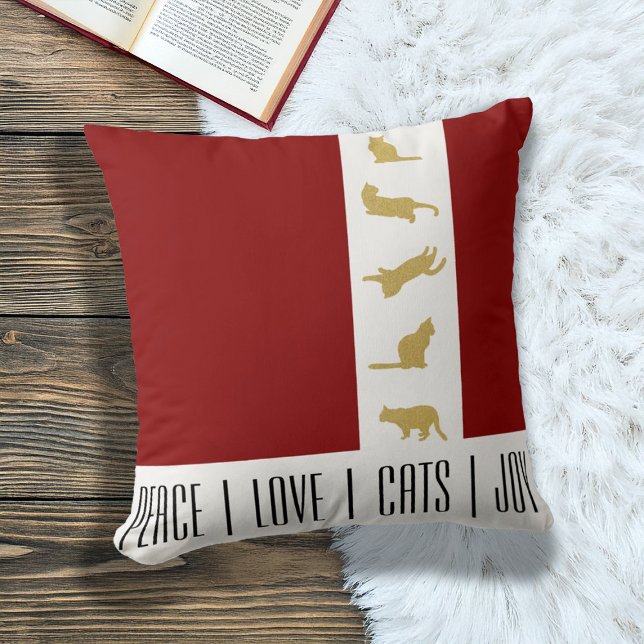 Cojín Decorativo Navidades de gatos rojos modernos (Subido por el creador)