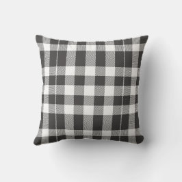 Cojín Decorativo Navidades de Gingham en blanco y negro
