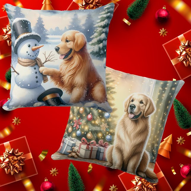 Cojín Decorativo Navidades de Golden Retriever (Subido por el creador)