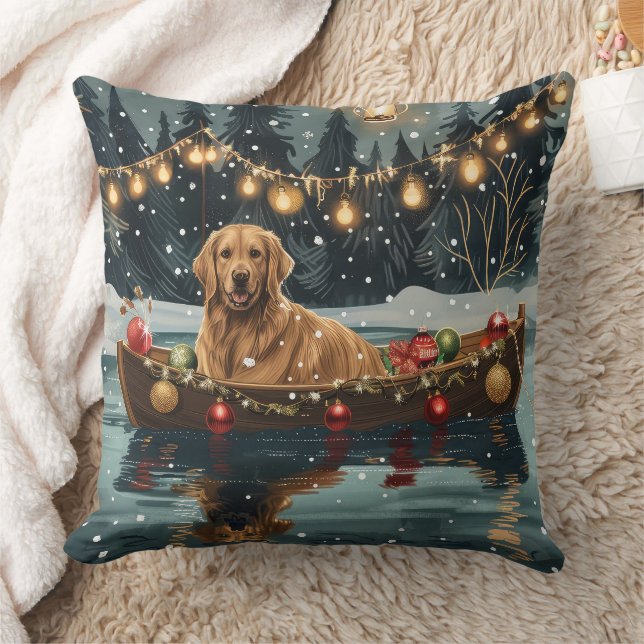 Cojín Decorativo Navidades de Golden Retriever (Manta)