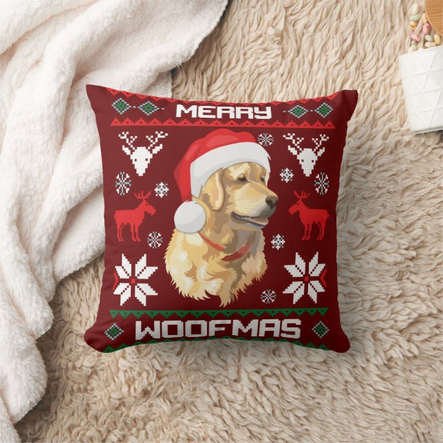 Cojín Decorativo Navidades de Golden Retriever Dog Merry Woofmas Sw (Manta)