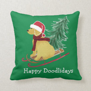 Cojín Decorativo Navidades de Goldendoodle personalizados atacados
