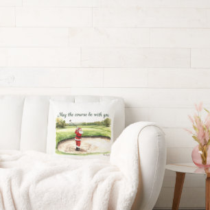Cojín Decorativo Navidades de golf Santa May el campo estará contig