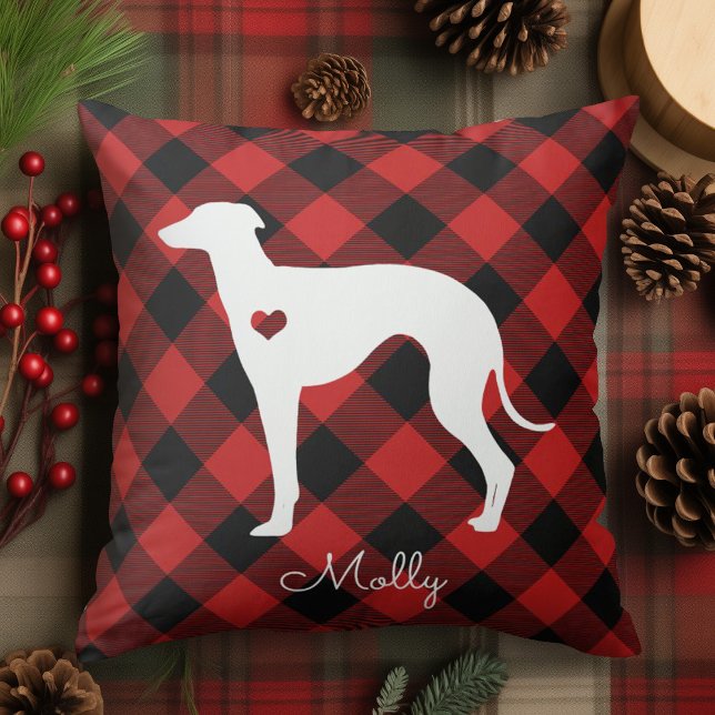 Cojín Decorativo Navidades de Greyhound italianos nombran perro (Subido por el creador)