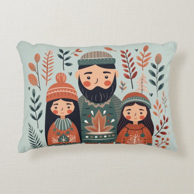 Cojín Decorativo Navidades de Higge Familia Escandinava Acogedora (Anverso)