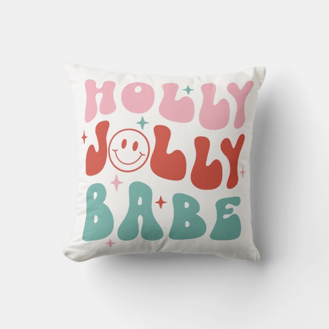 Cojín Decorativo Navidades de Holly Jolly Babe Retro (Anverso)