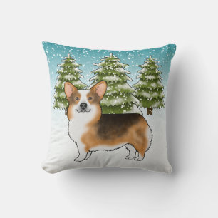 Cojín Decorativo Navidades de invierno de Tri Pembroke Corgi con ca