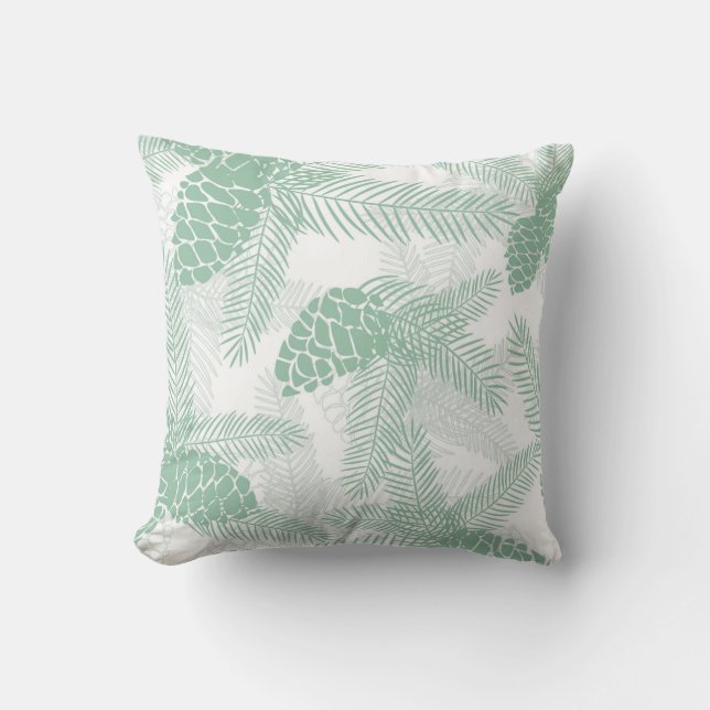 Cojín Decorativo Navidades de invierno sin mar pino verde pino árbo (Anverso)