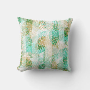 Cojín Decorativo Navidades de invierno sin mar pinos beige verde