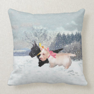 Cojín Decorativo Navidades de la Escocia Negra Wheaten