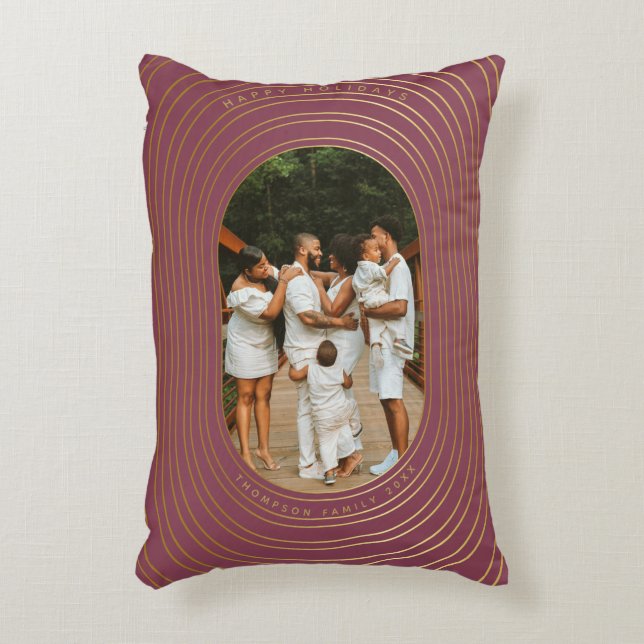 Cojín Decorativo Navidades de la familia de fotos del Personalizado (Frente (Vertical))