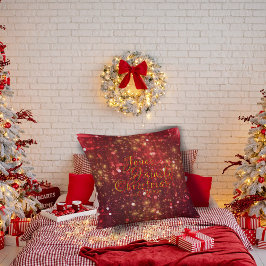 Cojín Decorativo Navidades de la familia Red and Gold Dreamy Sparkl