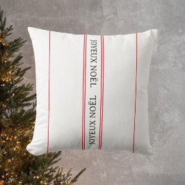 Cojín Decorativo Navidades de la franja roja Joyeux Noël