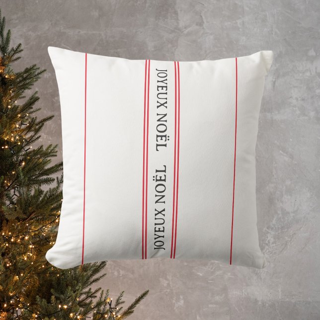 Cojín Decorativo Navidades de la franja roja Joyeux Noël (Subido por el creador)