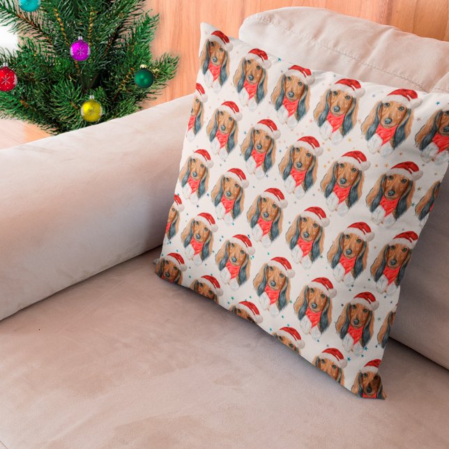 Cojín Decorativo Navidades de la raza de perro de Dachshund (Subido por el creador)