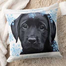 Cojín Decorativo Navidades de Labrador Negro - Laboratorio Negro