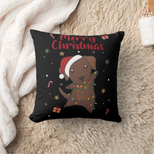 Cojín Decorativo Navidades de Labrador Niegan a los perros de invie