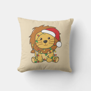 Cojín Decorativo Navidades de leones Animales de invierno leones fe